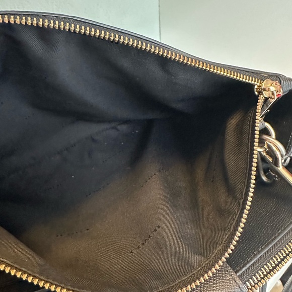 Coach Black Leather Shoulder Bag with Silver Accents - Picture 5 of 10